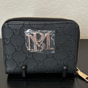 Badgley  Mischka Black Logo Embossed Wallet